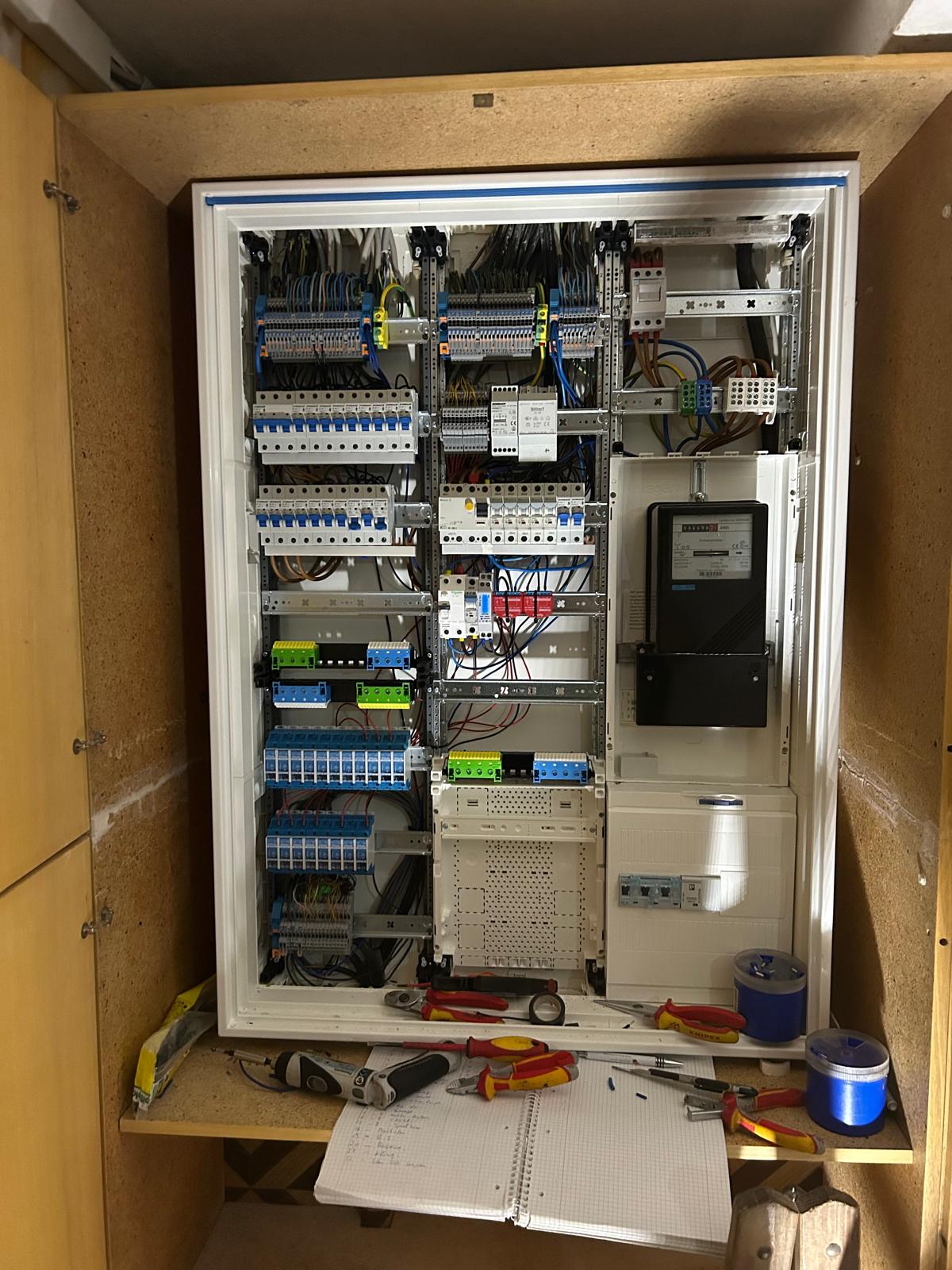 Modernisierte Elektroverteilung nach dem Umbau